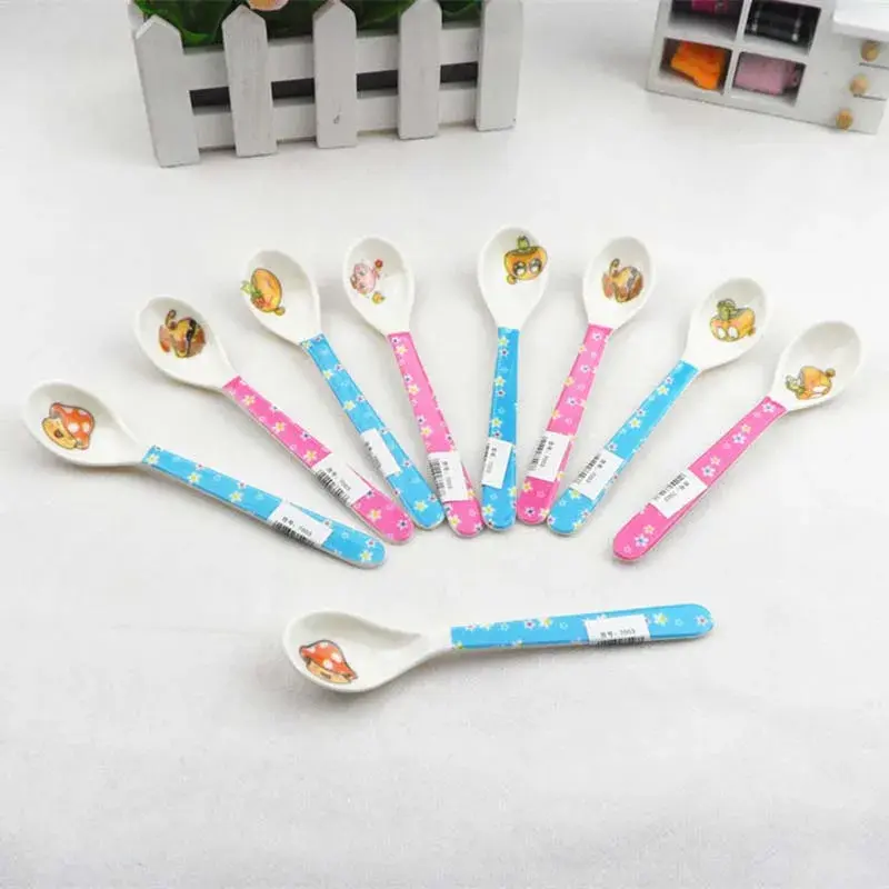 Miniaturbild: 2Pcs Kawaii Melamine Cartoon Baby Feeding Spoon Children's Spoon Soup