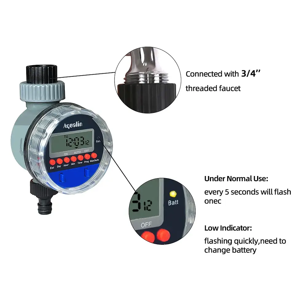 Miniaturbild: 2pcs  Electronic LCD Display Home  Ball Valve  Water Timer