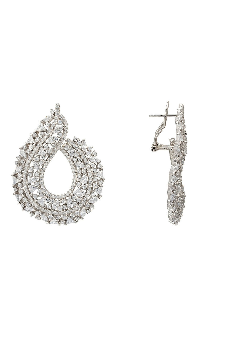 Miniaturbild: Adalinda Sweeping Hoop Earrings Silver