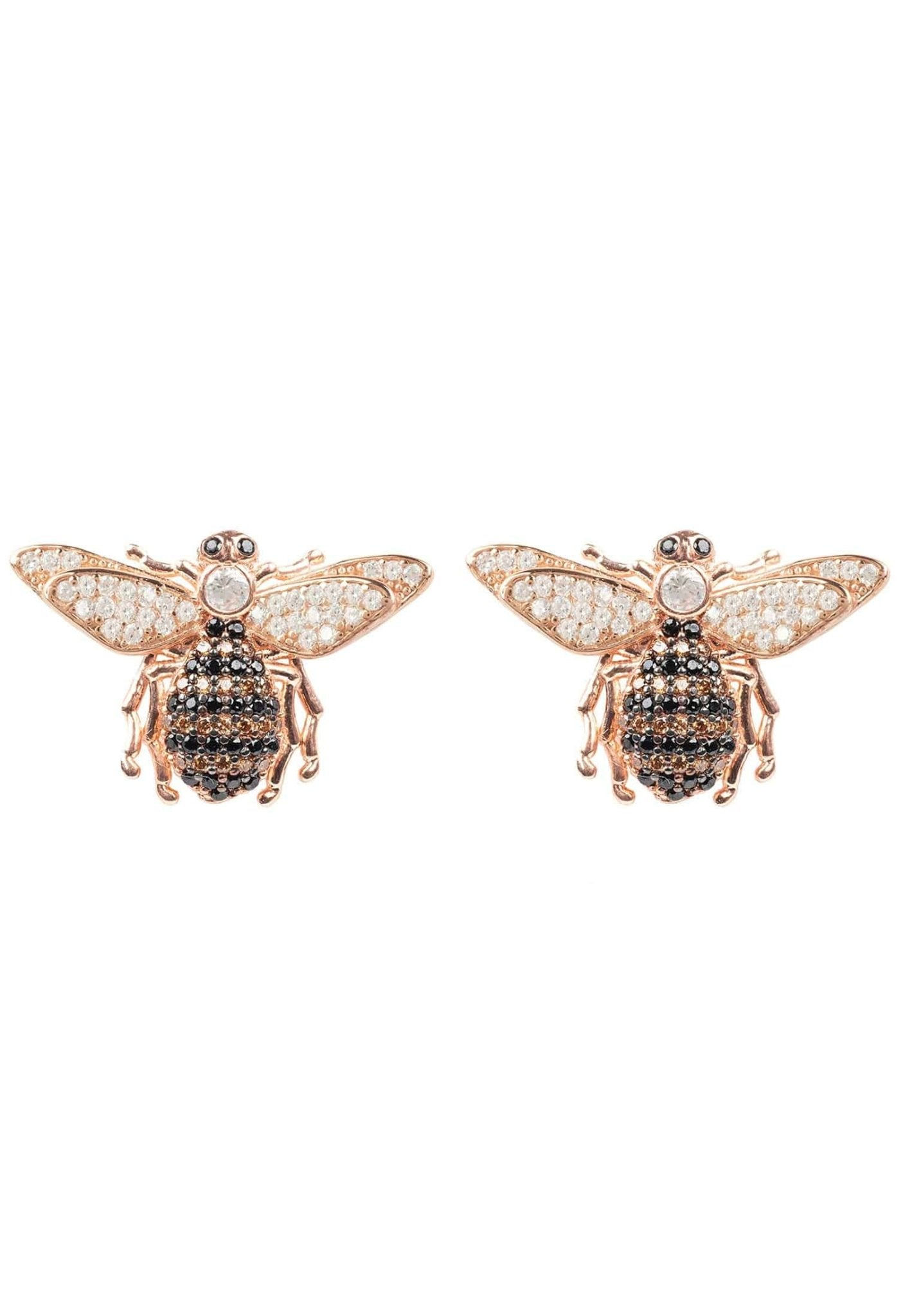 Honey Bee Stud Earrings Rosegold