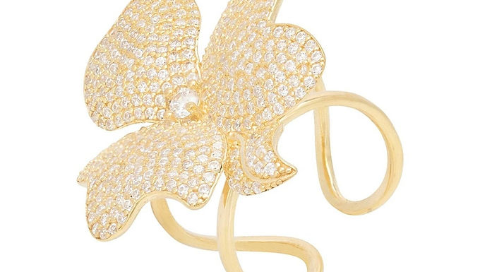 Flower Cocktail Ring Gold