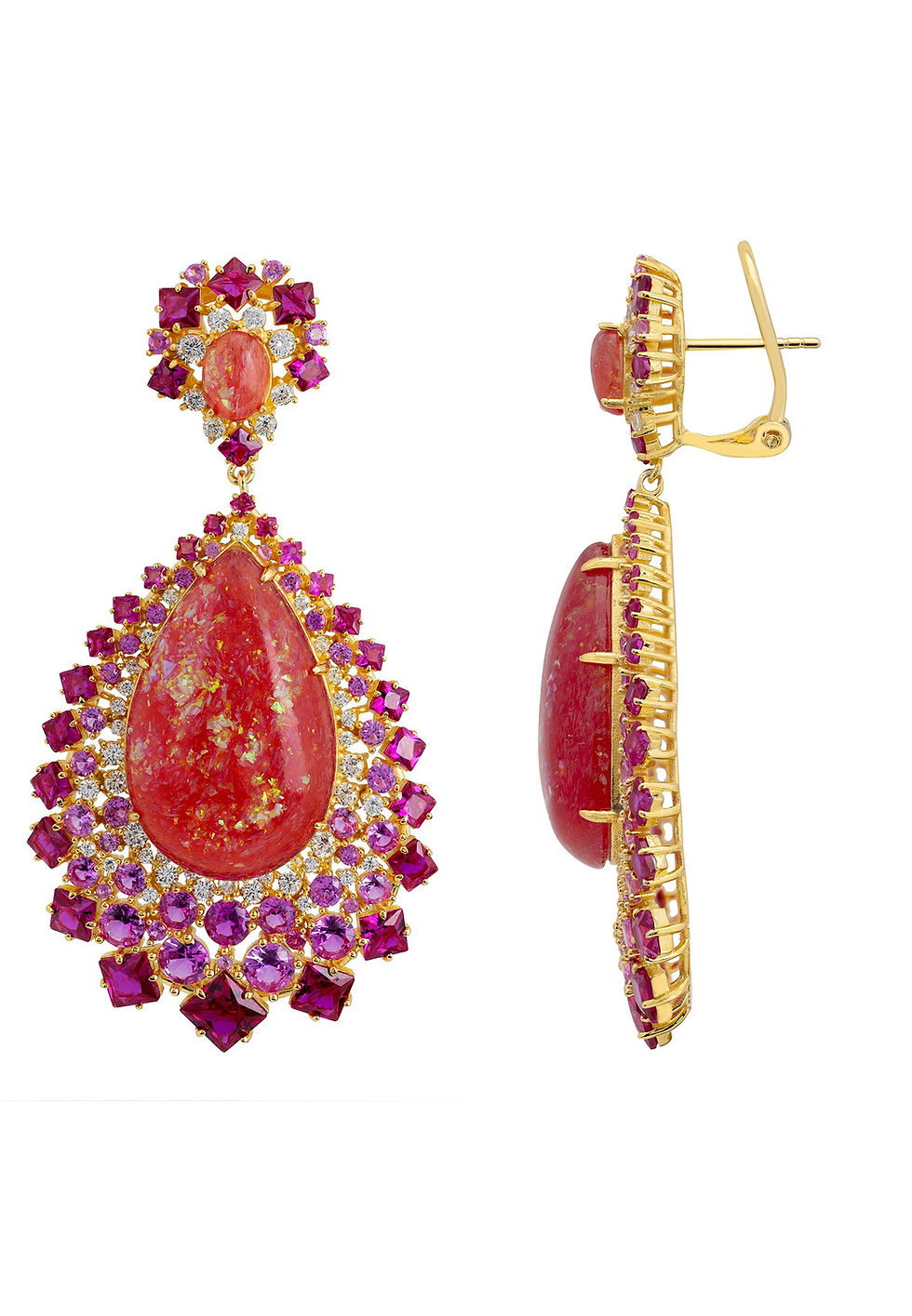 Miniaturbild: Gabriela Pink Opal Drop Earrings Gold