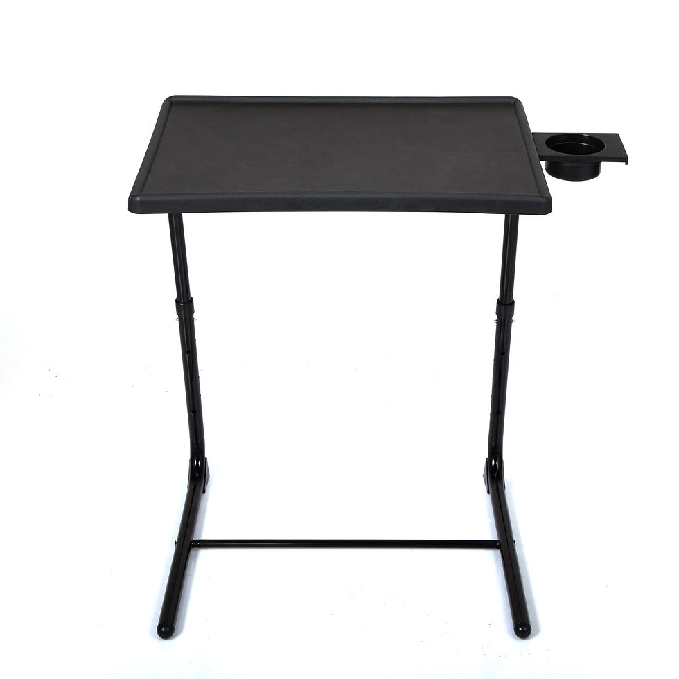 Thumbnail: Adjustable TV Tray Table With Cup Holder;  Folding TV Dinner Table
