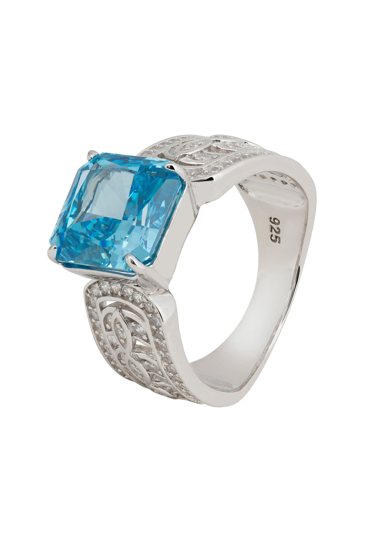 Rowena Cocktail Ring Blue Topaz Silver