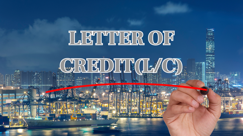 a person is writing the word letter of credit ( l / c )