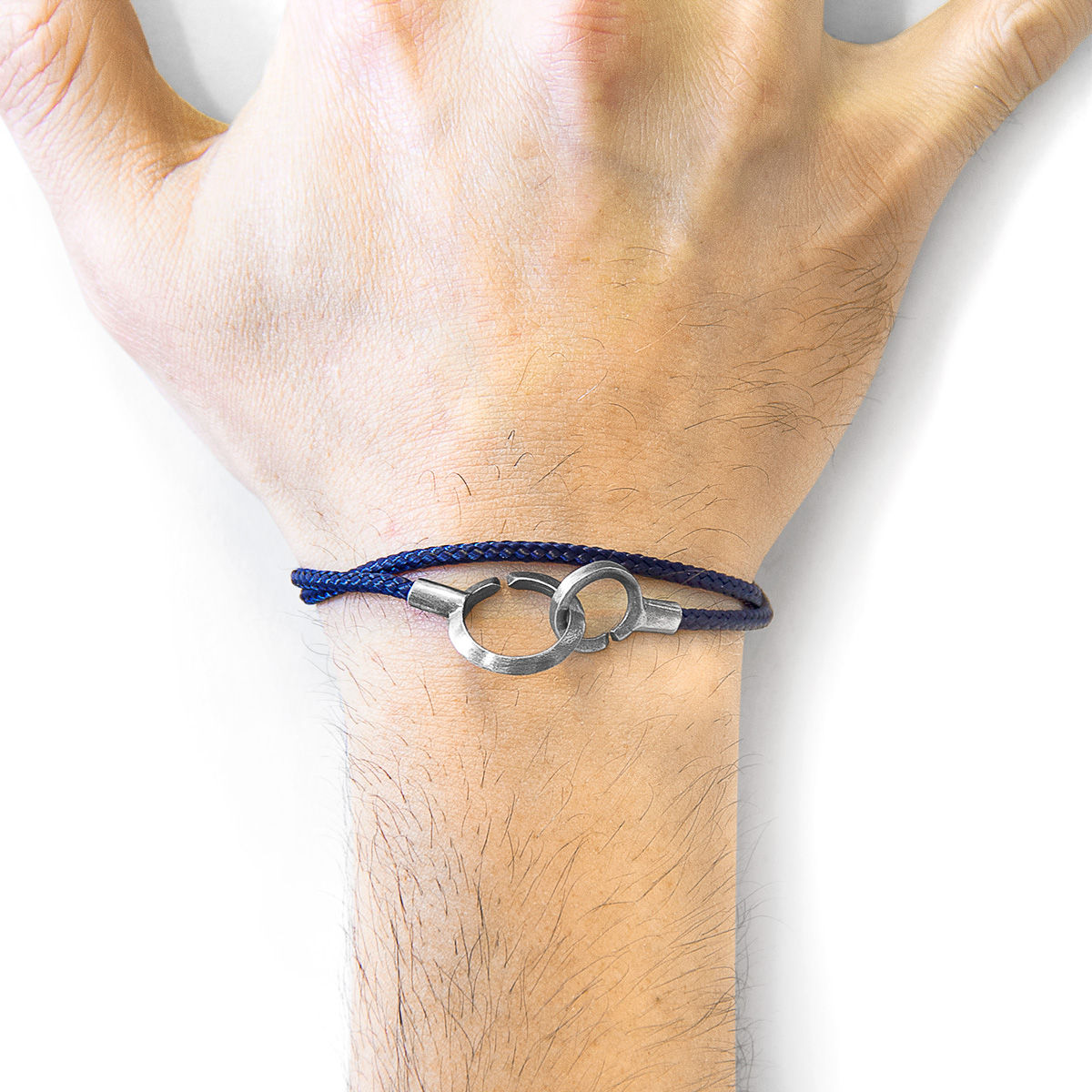 Navy Blue Montrose Silver and Rope Bracelet