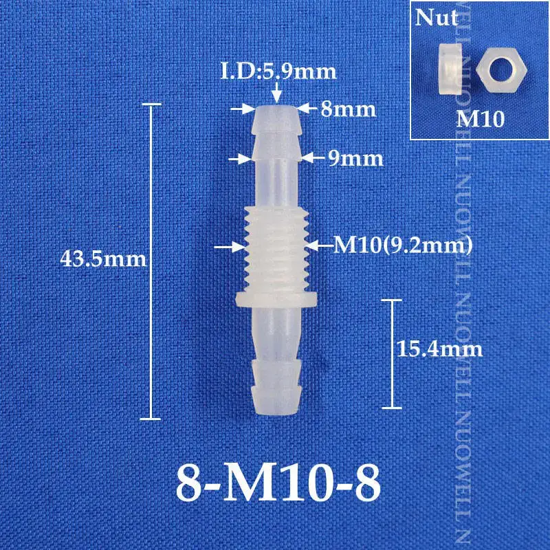 Miniaturbild: 5~200pcs M6~M10 PP Pipe Connectors Aquarium Accessories Fish Tank Adapter