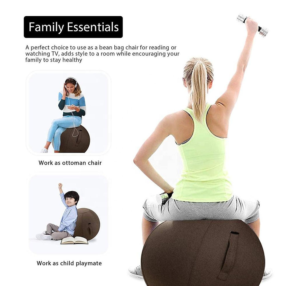 Thumbnail: 65cm Home Office Chair Sitting Ball Chair Yoga Ball Cover for Home Office