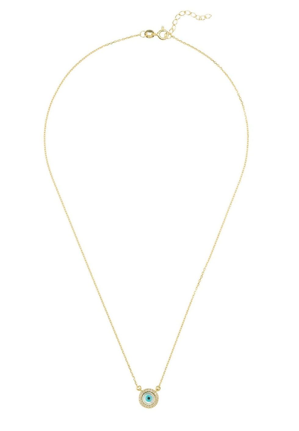 Miniaturbild: Evil Eye Mother of Pearl Necklace Cz Gold