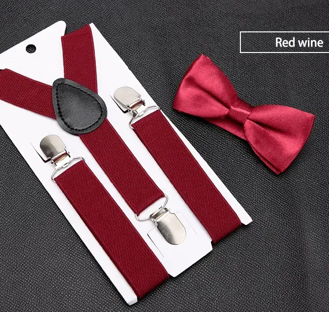 Miniaturbild: Kids Suspenders With Bowtie Fashion Children Bow Tie Set Boys Braces Girls
