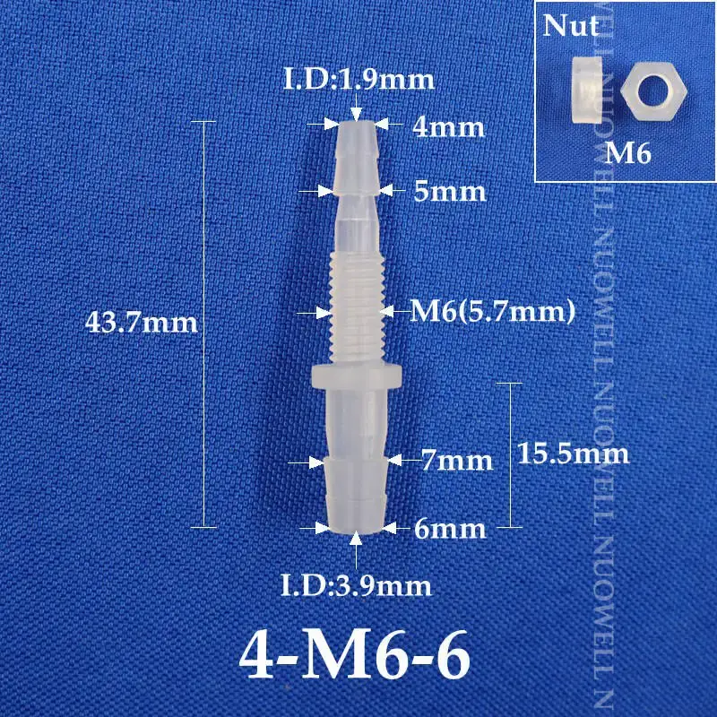 Miniaturbild: 5~200pcs M6~M10 PP Pipe Connectors Aquarium Accessories Fish Tank Adapter