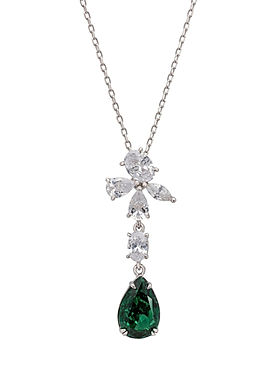 Isabella Pendant Necklace Silver Peridot