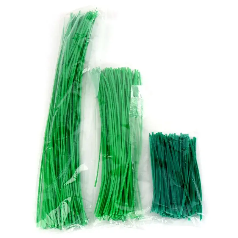 Miniaturbild: 100pcs Gardening Cable Ties Reusable Oblate Iron Wire Grape Bonsai Flower