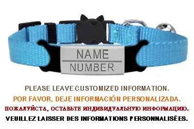 Thumbnail: Personalized ID Tag Cat Collar Bell Engraving Safety Breakaway Small Dog Nylon