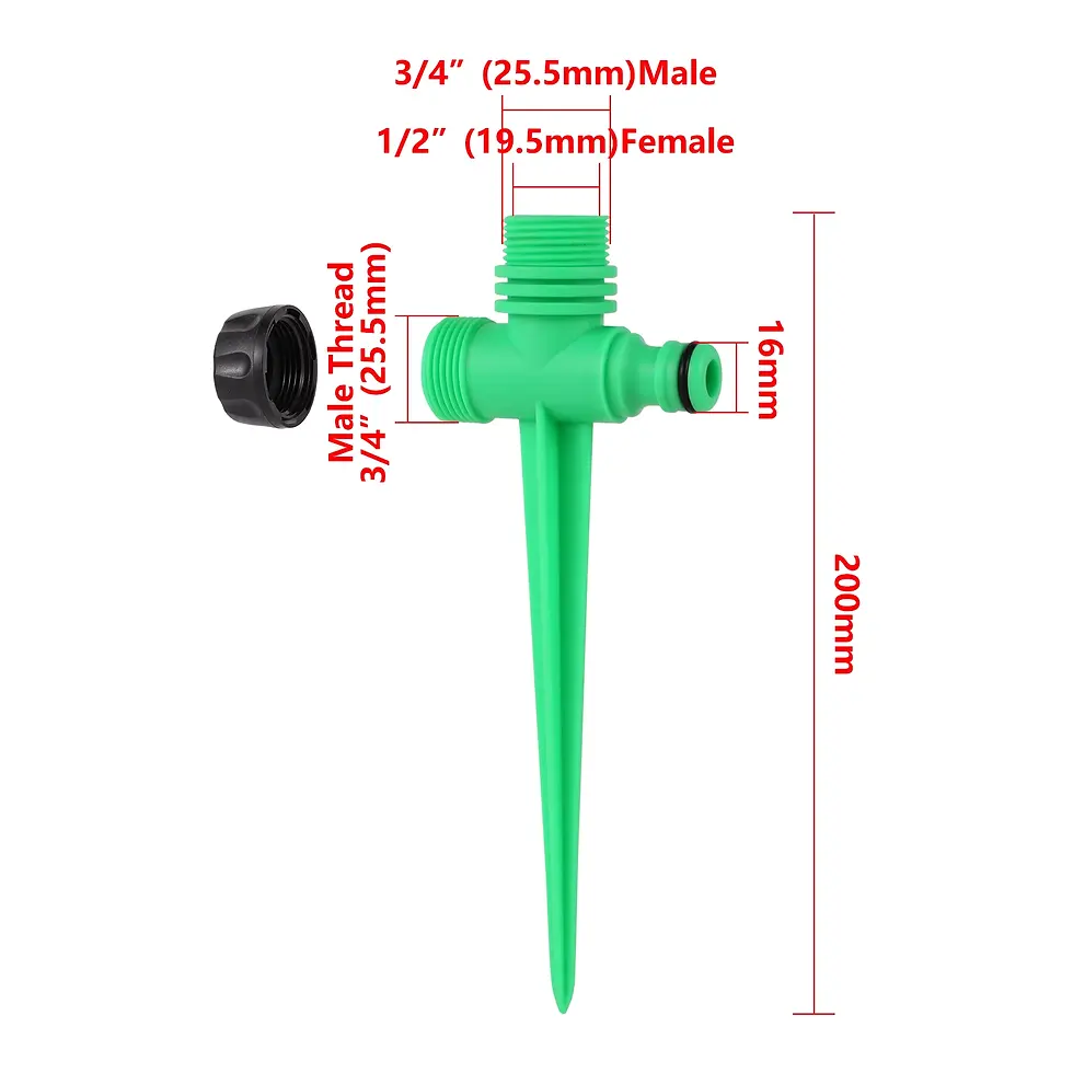 Miniaturbild: Double Outlet Impact Rocker Sprinkler Nozzle 360 Degree Rotary Jet Agricultural