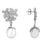 Thumbnail: Flowers Pearl Earrings Silver White