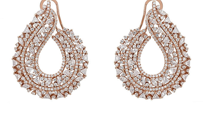 Adalinda Sweeping Hoop Earrings Rosegold