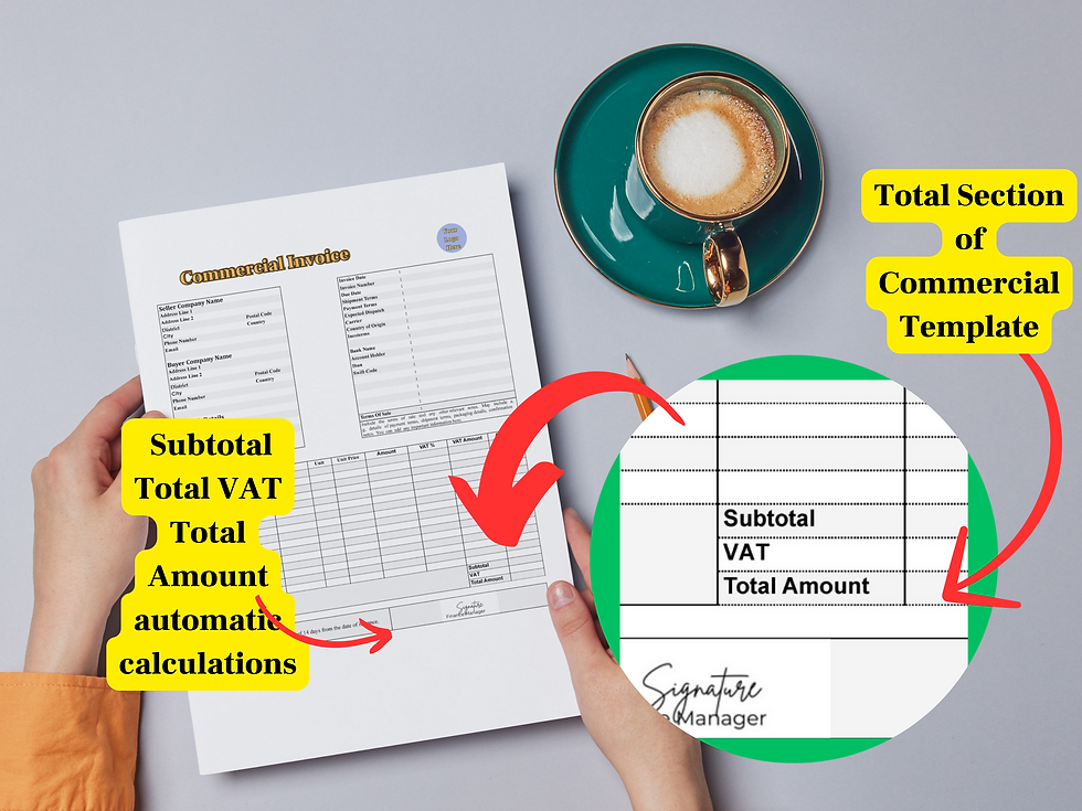 Thumbnail: View of commercial invoice showing its specifications.