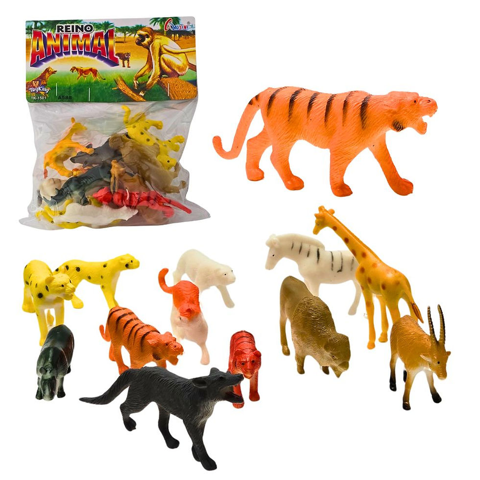 Kit Animais Selvagens Pequeno Floresta Zoológico Realista - 12 Peças