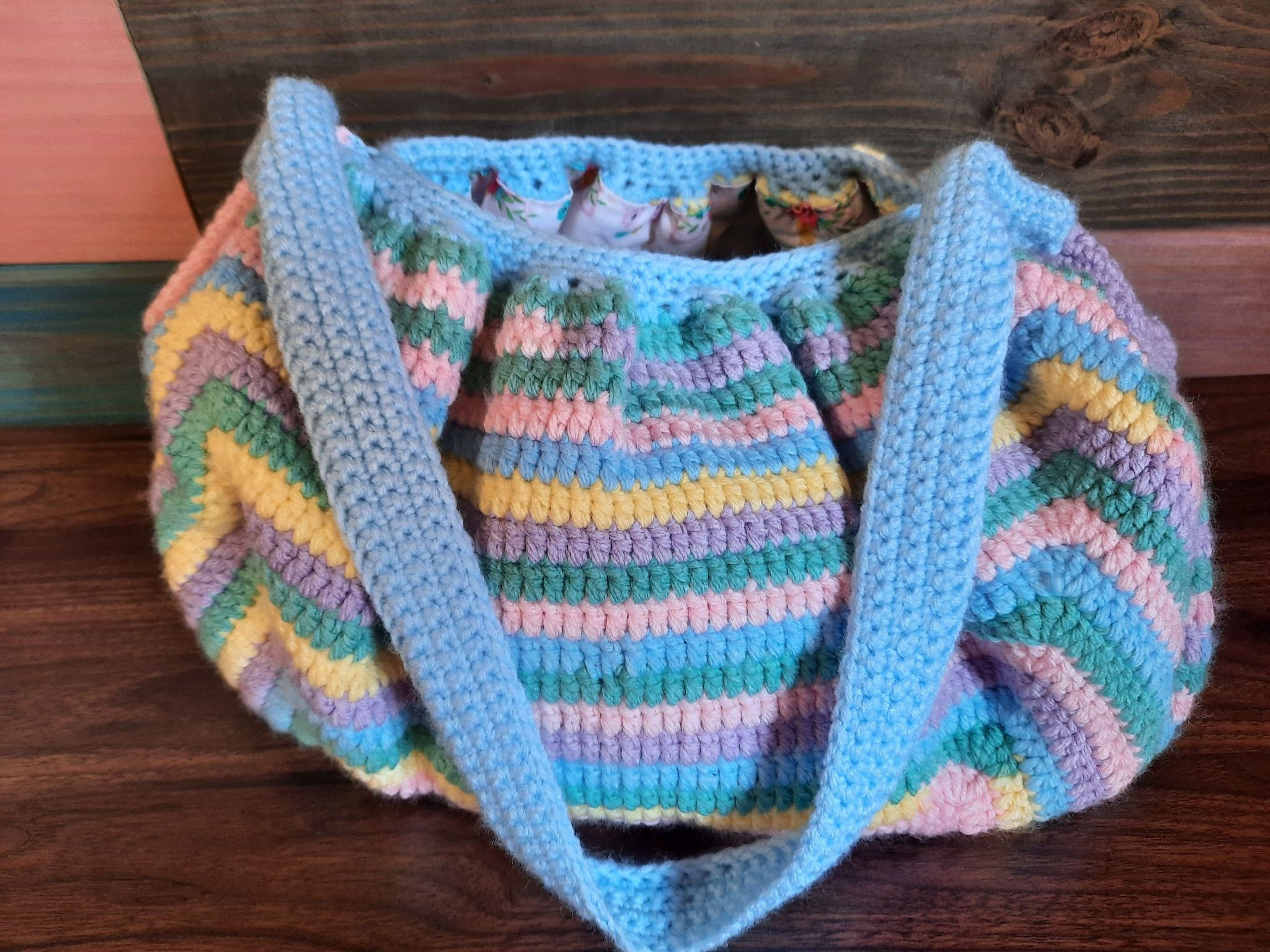 "Oh The Places" crocheted bag