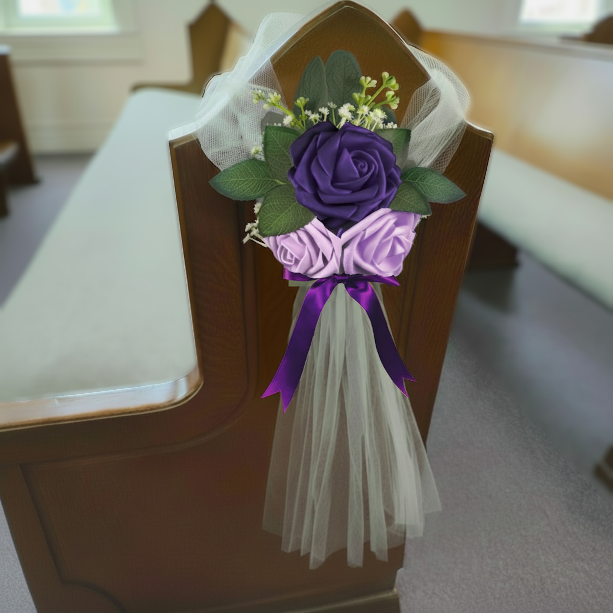 Amethyst Dream | Set of 10 ѡedding թew ϑecorations | Church Pew Decorations