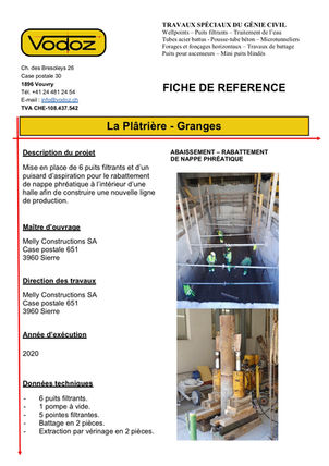 Puits filtrants