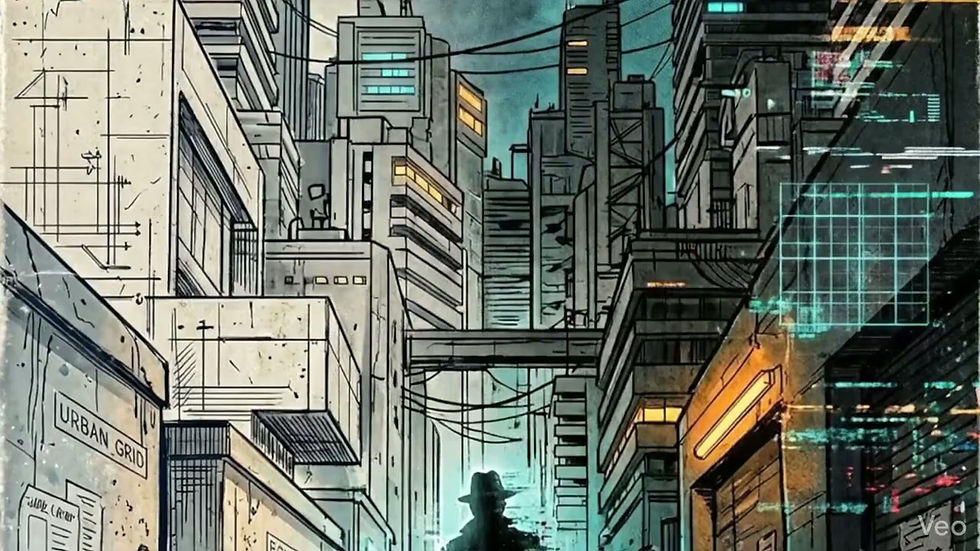 Front cover of The Narrative Ghost, an upcoming techno-thriller novel by A.J. Reed.