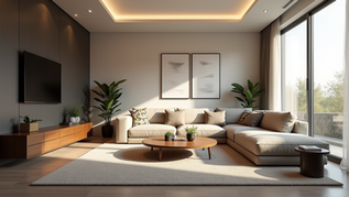 Smart living room with automated lighting