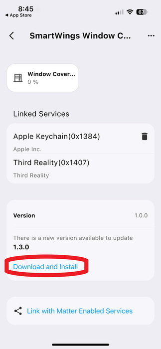 App screenshot showing a download link