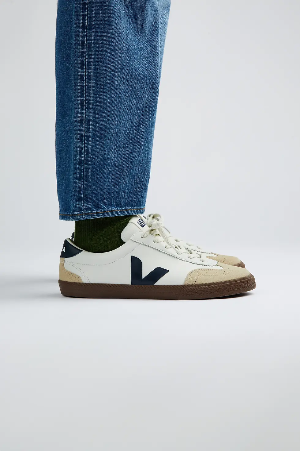 Thumbnail: VEJA - VOLLEY LEATHER WHITE NAUTICO BARK