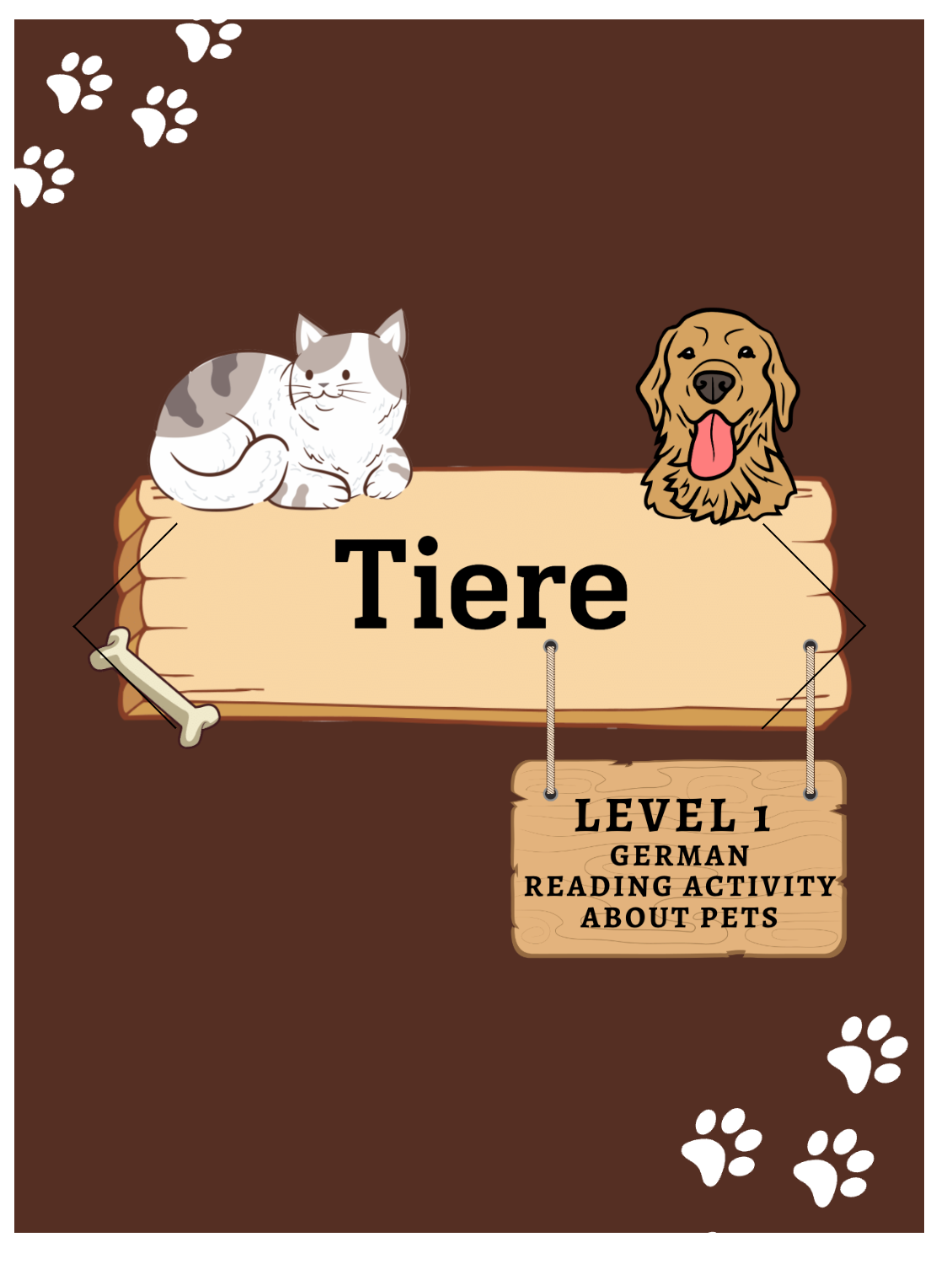 German Pets/Animals Reading Activity