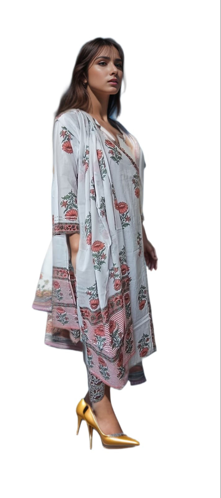 Thumbnail: White Cotton Kurta Set