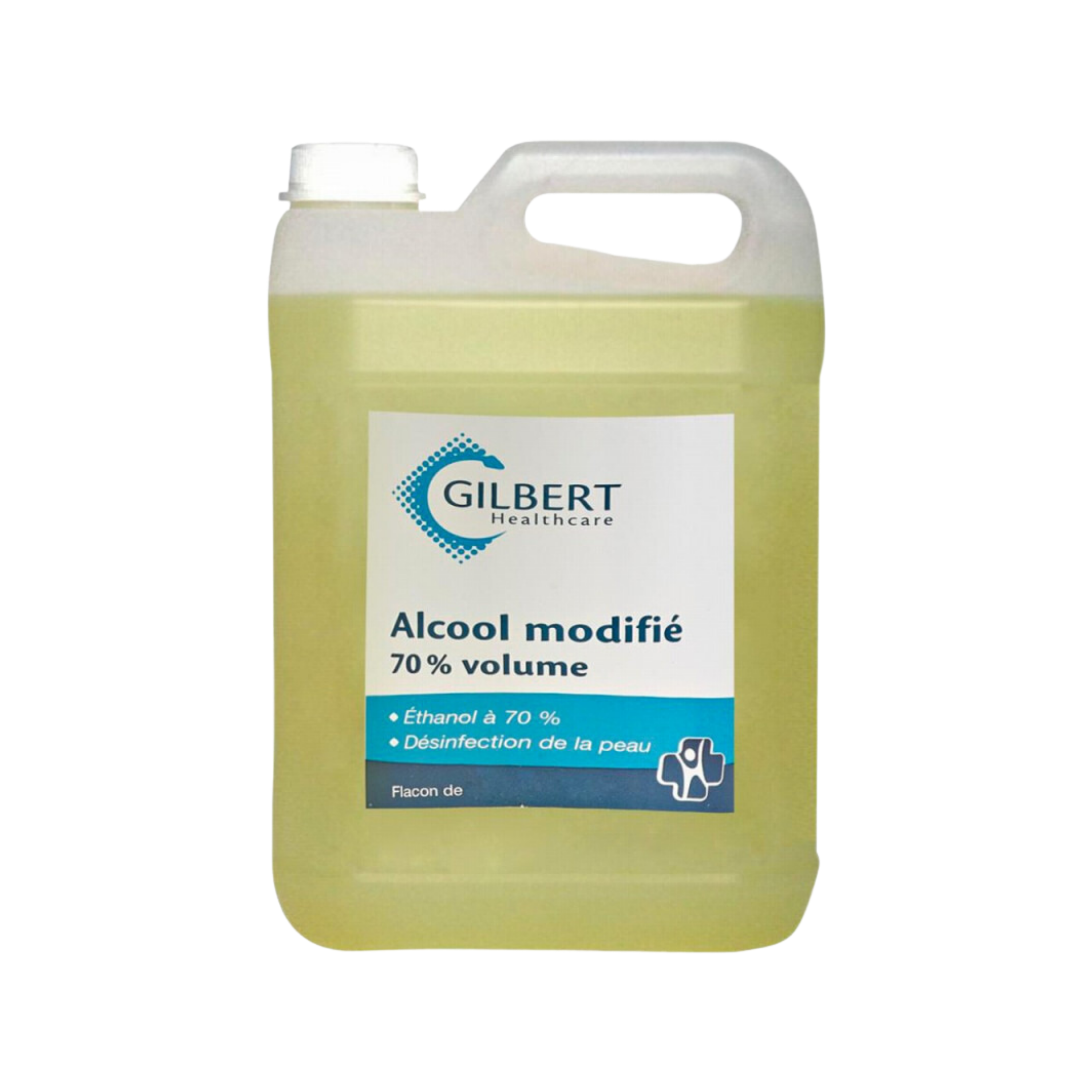 Alcool modifié 5 L 70% des laboratoires Gilbert.