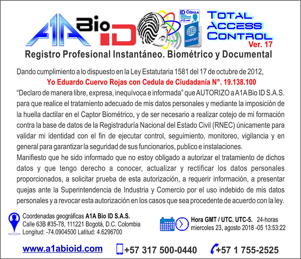 Miniatura: A1A 003 A1A Bio ID TAC Total Access Control Express