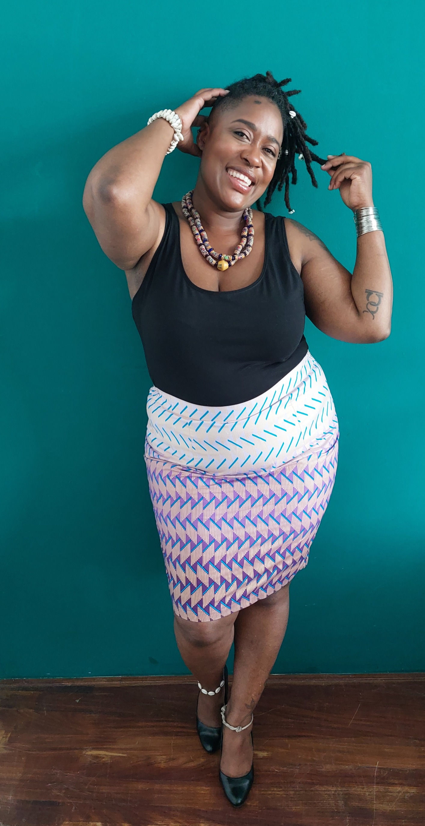 Rok Afrikaanse print paars/blauw