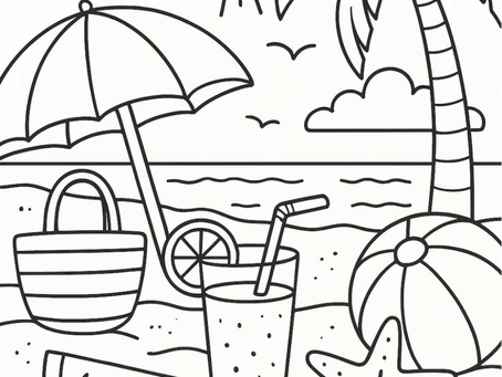 Beach Picnic Paradise – Free Summer Coloring Page