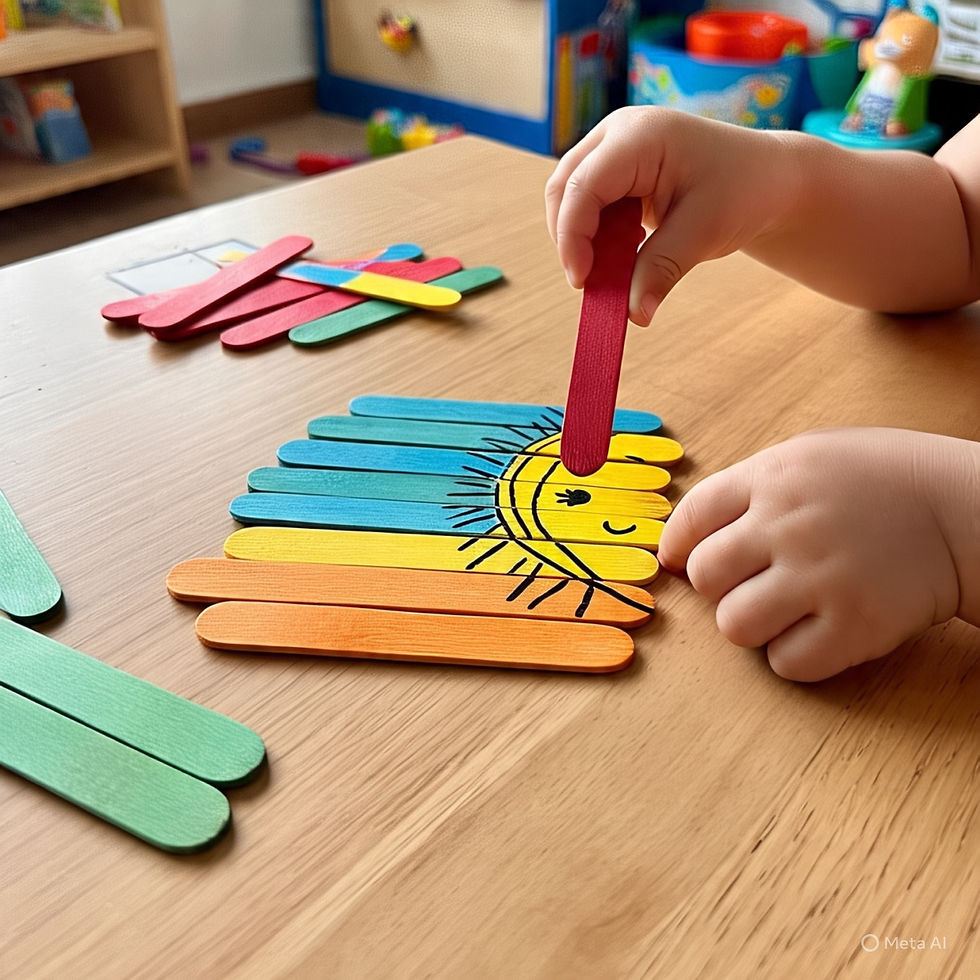Mess-Free Summer Crafts for Kids - popsicle stick puzzles