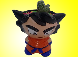 Materas de dragon ball z goku kakaroto saiyajin suculentas cactus plantas anime