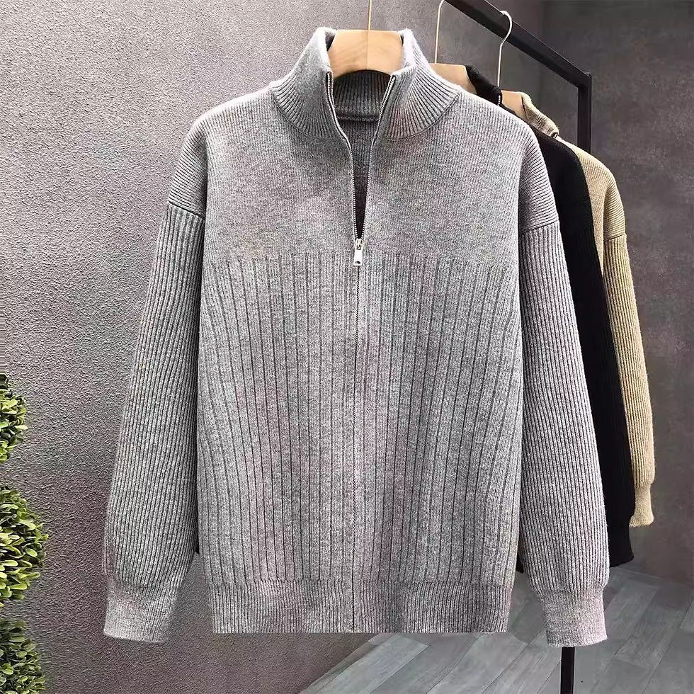Miniatura: high quality Cardigan Men's Half-turtleneck Zipper Sweater 2024 Autumn and Winte