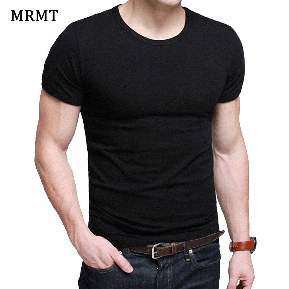 Miniatura: Men's T Shirt Short Sleeve Men T-Shirt O-Neck Slim Solid Color Half Sleeved Man 