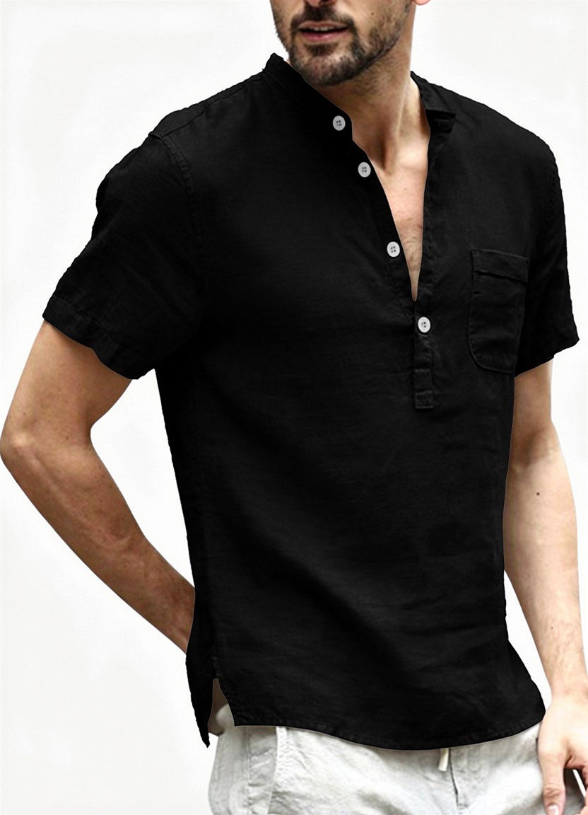 Casual Linen Half-Sleeve Shirt for Men