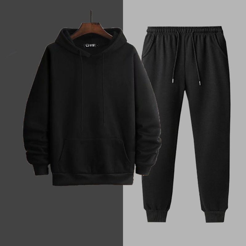 Miniatura: Hooded fleece-lined Thickened Sweat Men's Winter Korean Fashionable Handsome Set