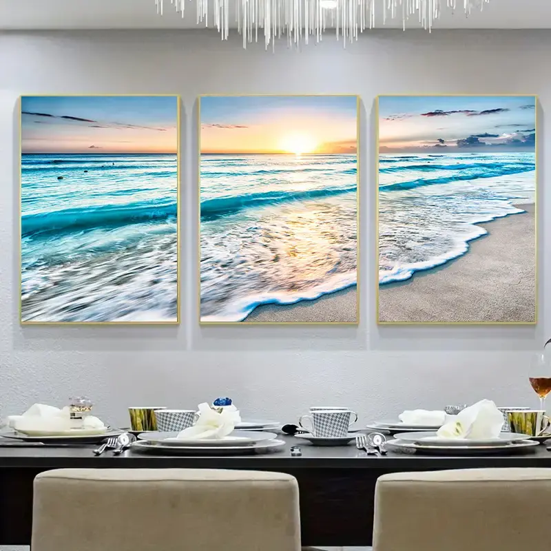 Thumbnail: 3-Piece Seascape Sunset Canvas Set (15.7"x23.6")