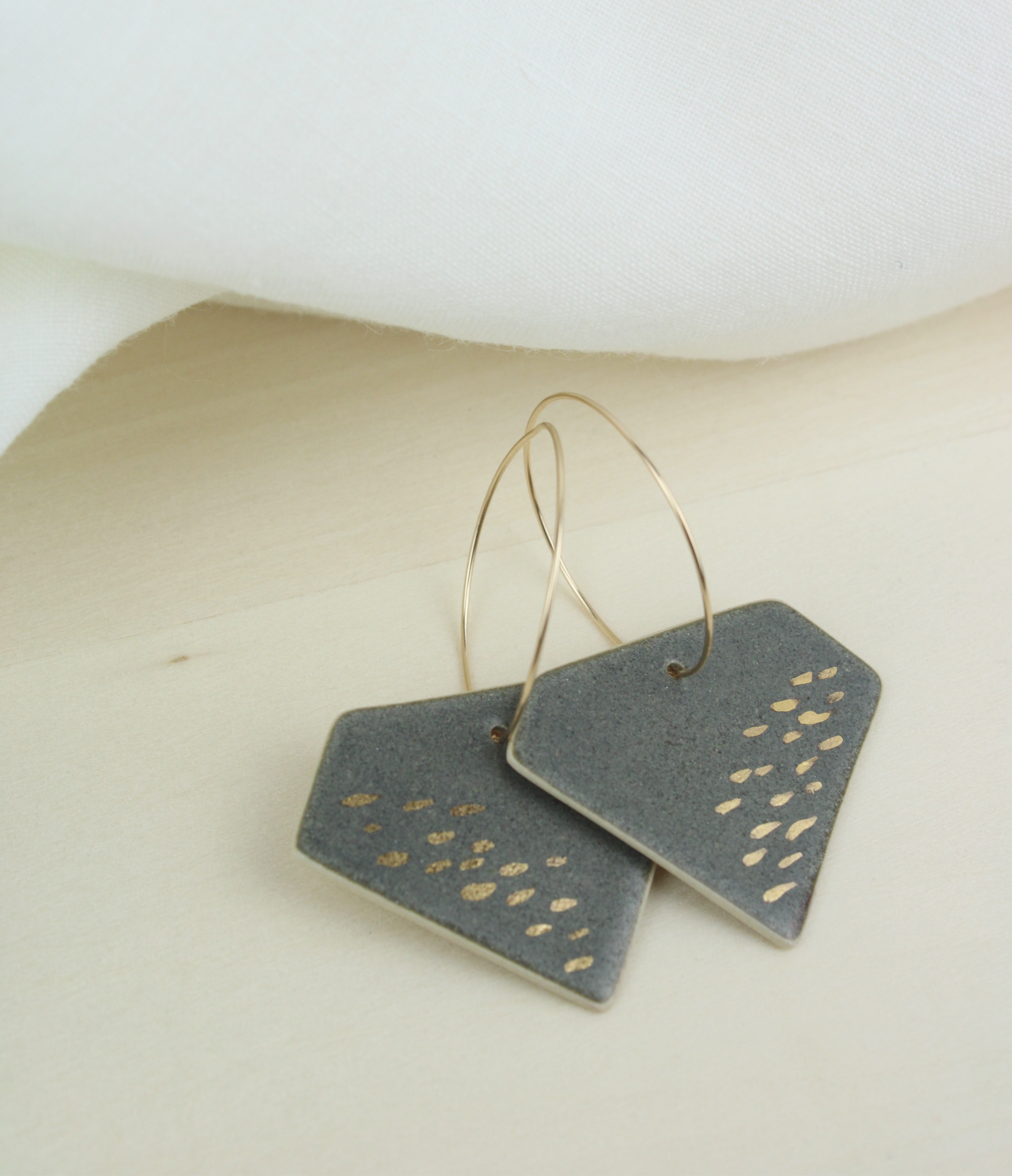 Altitude Earrings | Bix | Charcoal + Gold Dash