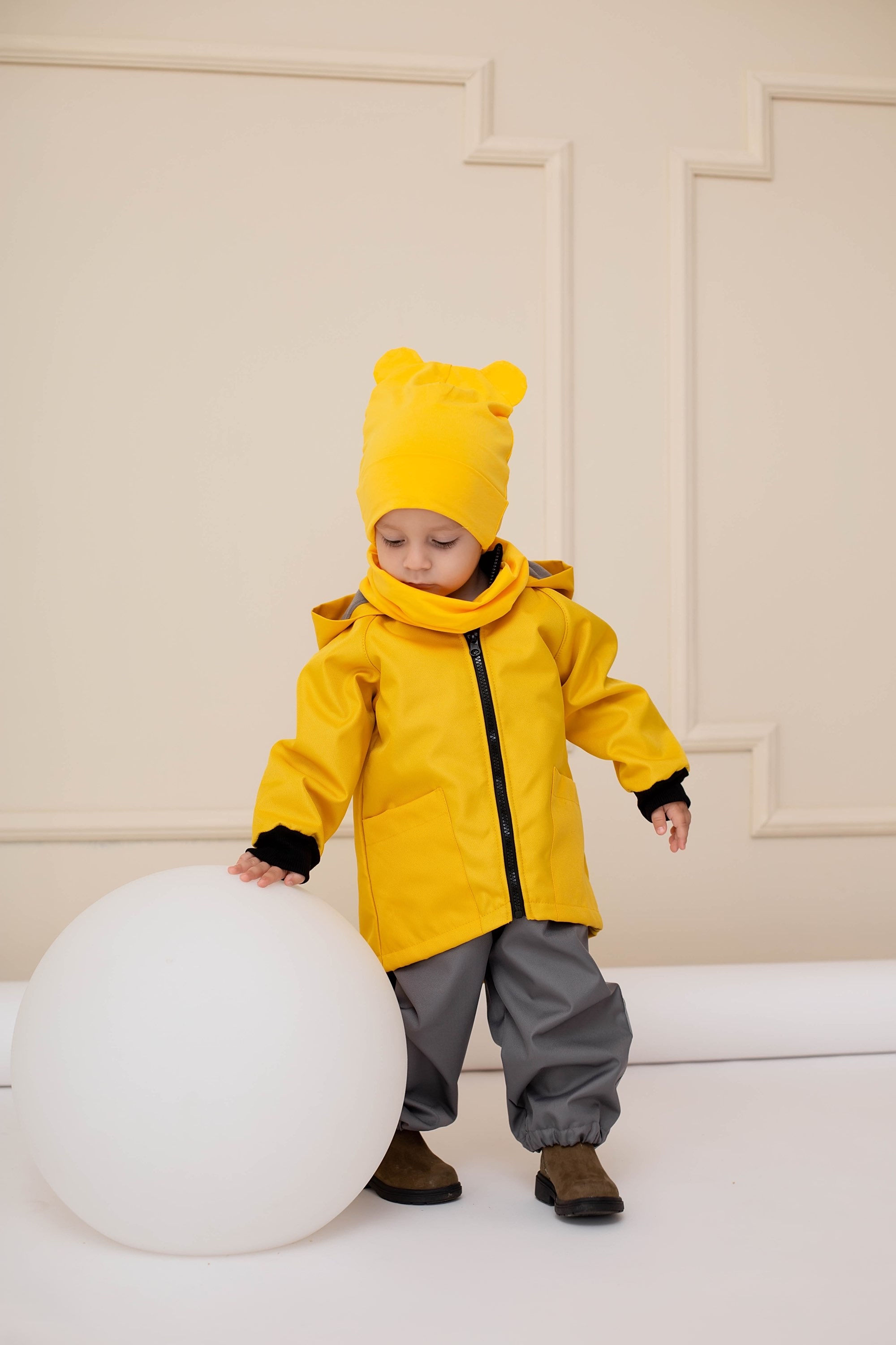 Куртка Демі на флісі: Жовта