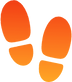 2 orange footsteps