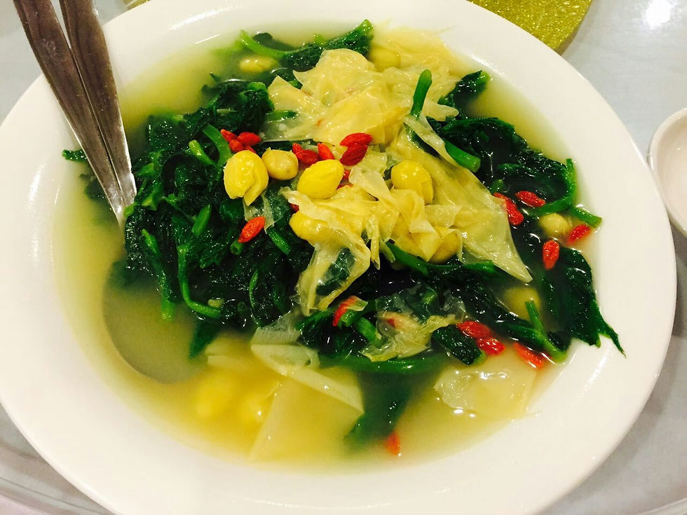 Gingko Wolfberries Bean Curd with Pea Sprout - 銀杏杞子腐皮浸豆苗.jpg