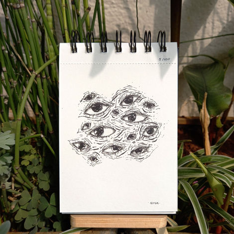 5/100: eye map | 4.1" x 5.8" | Micron pen