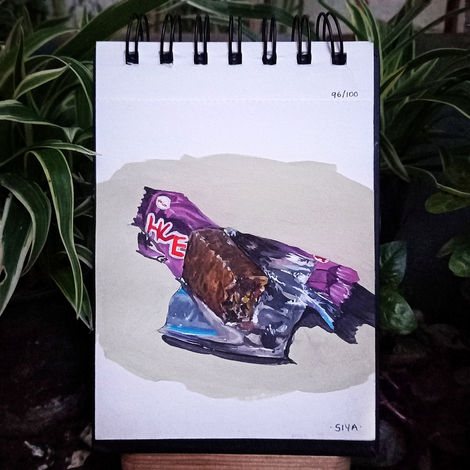 96/100: Huesitos | 4.1" x 5.8" | Gouache