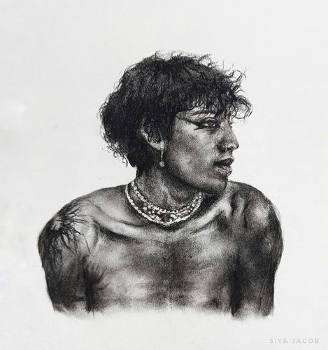 Imran Anj | 8.3” x 8.3” | Charcoal on white paper